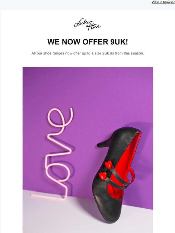 WE NOW OFFER SIZE 9UK!