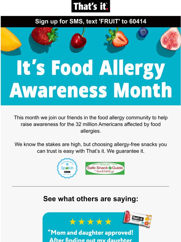 That's it Nutrition May is Food Allergy Awareness Month Milled