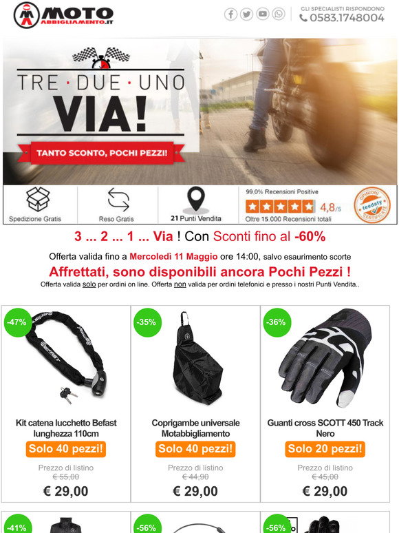 Motoabbigliamento IT: Nei Negozi e sul Sito Ogni 100 Euro ti diamo un Buono  da 30 Euro | Milled