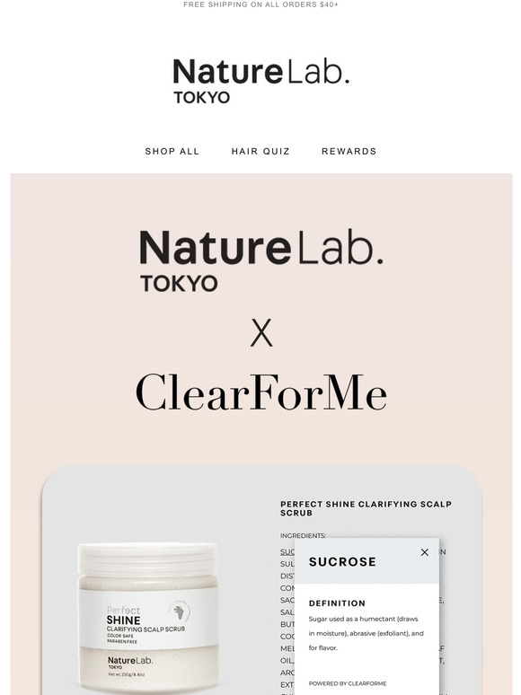 NatureLab Tokyo: NatureLab Tokyo x ClearForMe | Milled