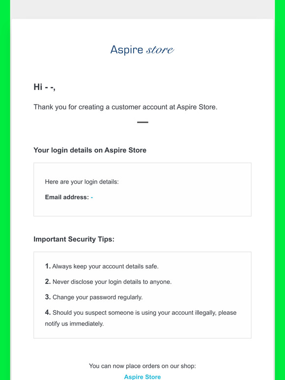 [Aspire Store] Welcome!
