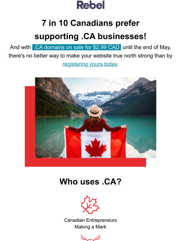 7 in 10 Canadians prefer supporting .CA businesses!