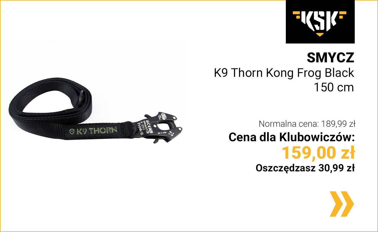 Smycz K9 Thorn Kong Frog Black - 150 cm