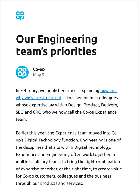 [New post] Our Engineering teams priorities