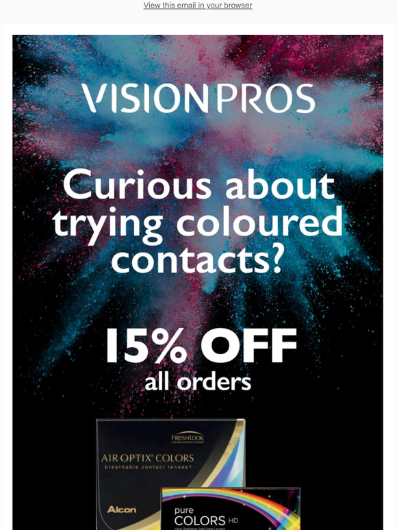 COLOURS SALE! Save 15% on Colour contacts!