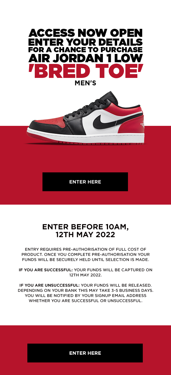 JD Sports (MY): Air Jordan 1 'Bred Toe 