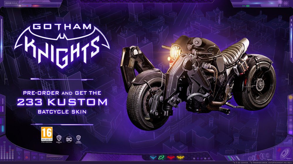 Pre-Order Gotham Knights and get the 233 Kustom Batcycle Skin