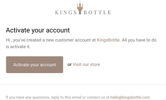 Customer account activation