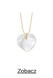 Naszyjnik z sercem z masy perłowej na pozłacanym cienkim klasycznym łańcuszku