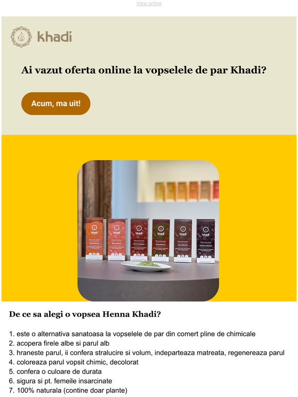 Khadi - Ultima ZI pentru vopselele de par
