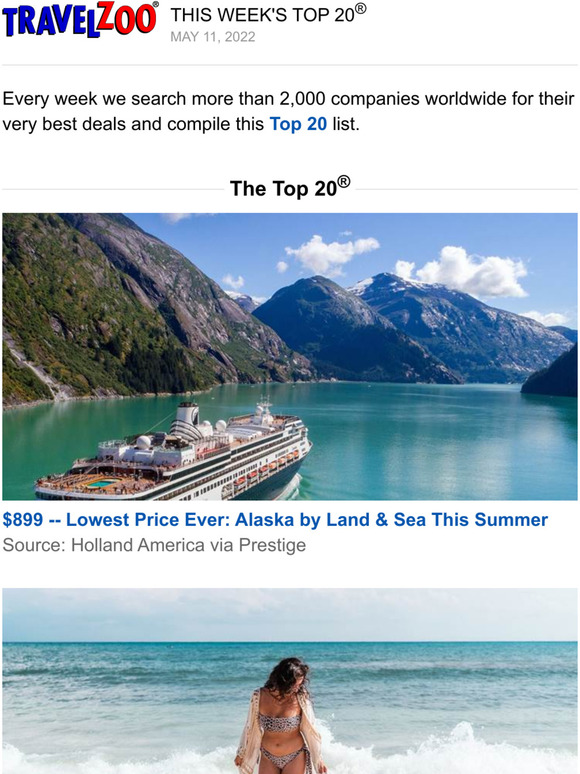 Travelzoo This Week's Top 20 Milled