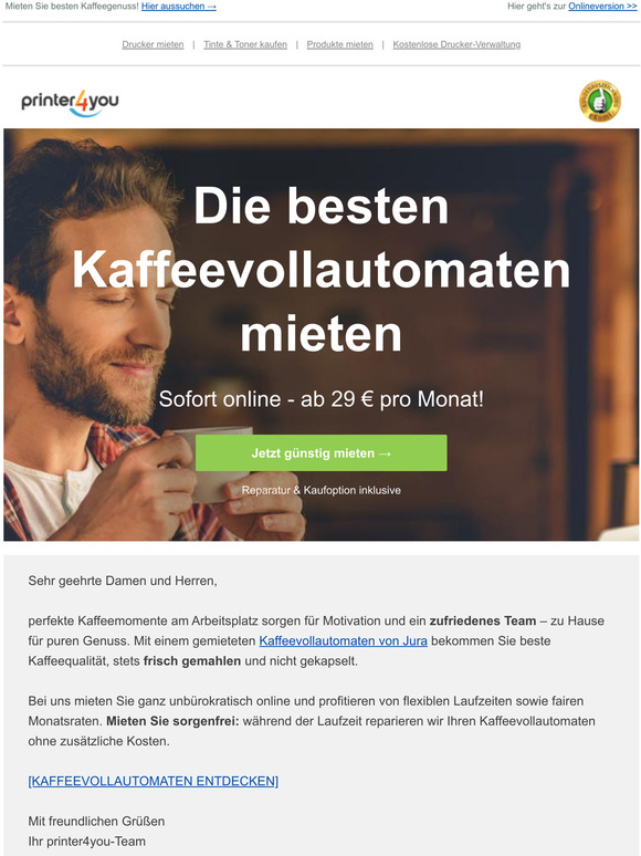  Kaffeevollautomat  - Mieten statt kaufen