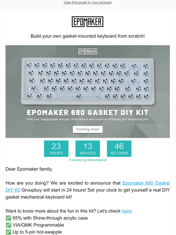 START SOON! Epomaker 680 Gasket DIY Kit Groupbuy is