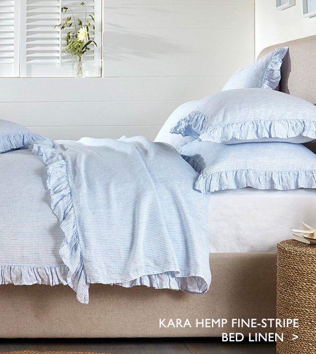 KARA HEMP FINE-STRIPE BED LINEN