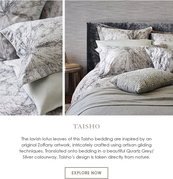Zoffany Taisho Bedding in Quartz Grey