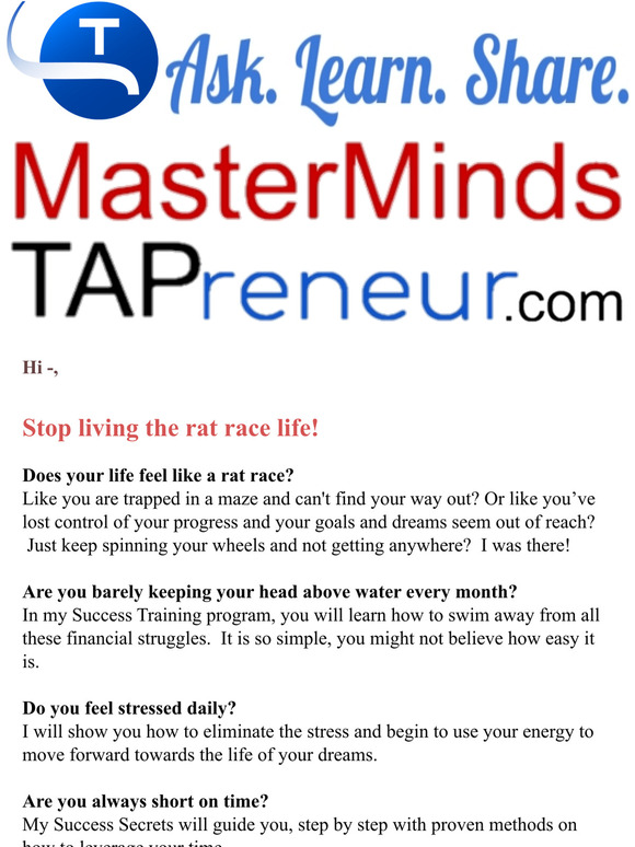 Tired of the Rat Race?