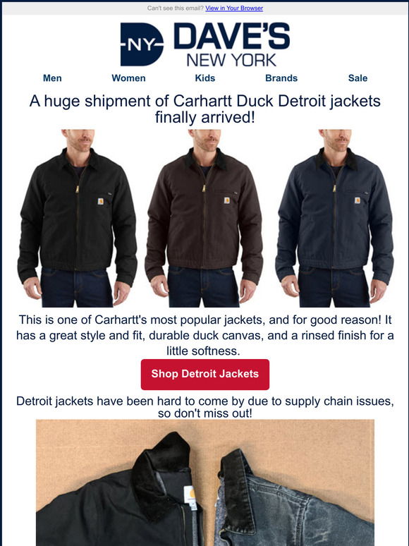 Carhartt Duck Detroit Jacket - Black — Dave's New York
