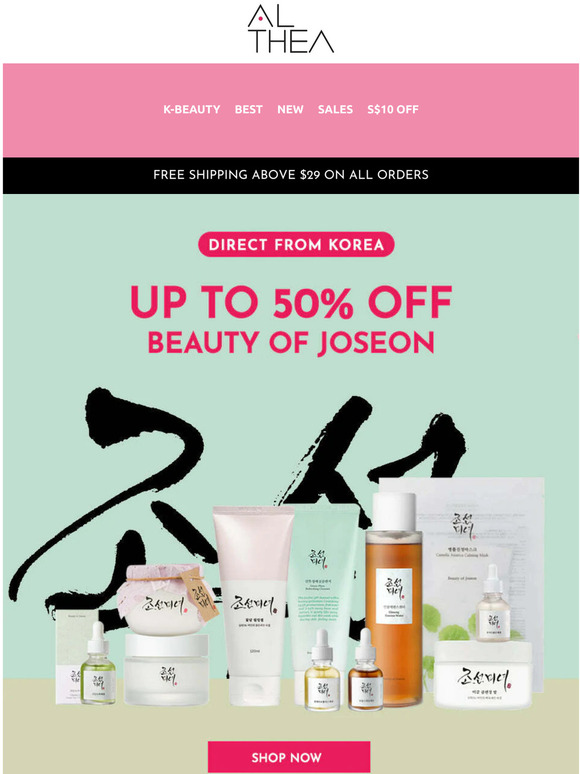 Up to 50% OFF Beauty Of Joseon 
