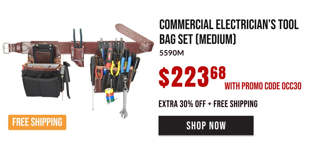 Occidental Leather Commercial Electrician's Tool Bag Set. $223.68 with promo code OCC30