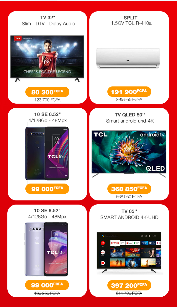 jumia ivory coast Les offres TCL ne surtout pas manquer! 80 300F la