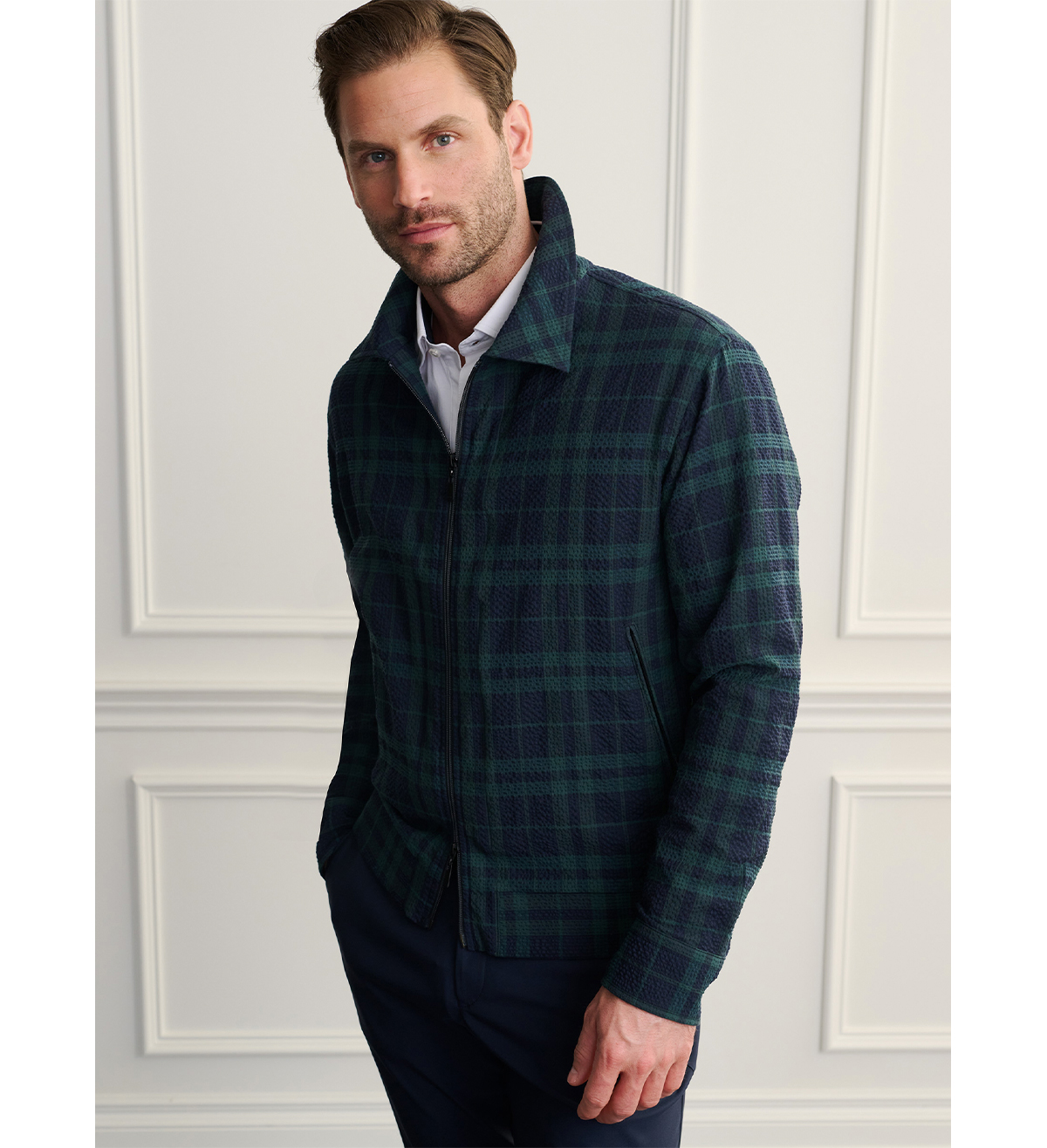 Navy Soft Flannel Loop Overcoat – Samuelsohn