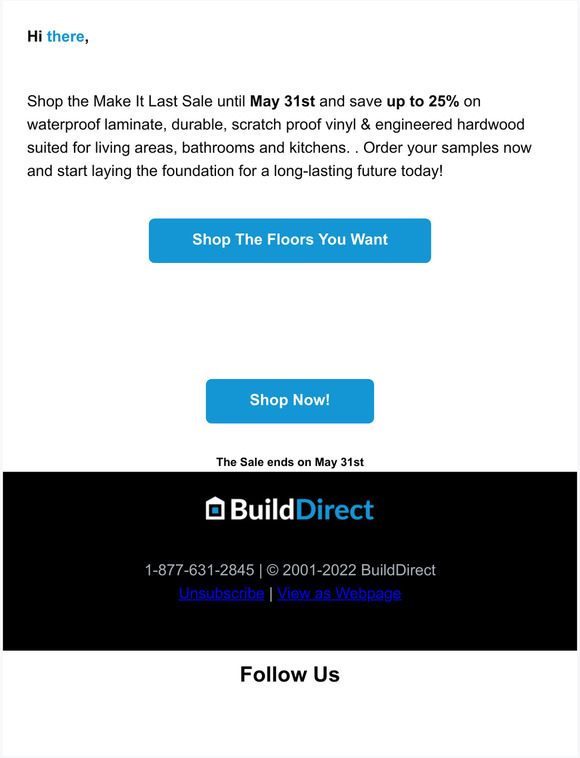 The Make It Last Sale - Up to 25% Off: big savings on durable & waterproof floors for a limited time!