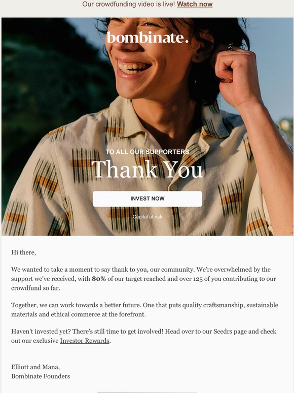  Thank you for your support