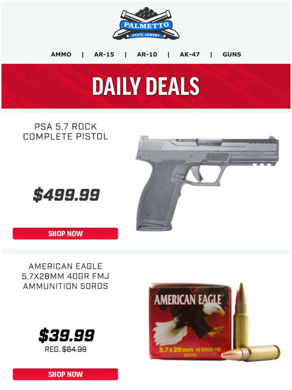 Palmetto State Armory Now In Stock! New PSA 5.7 Rock Pistol 499.99