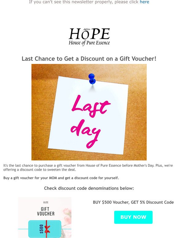 Ending tonight: Get a discount on your gift voucher!