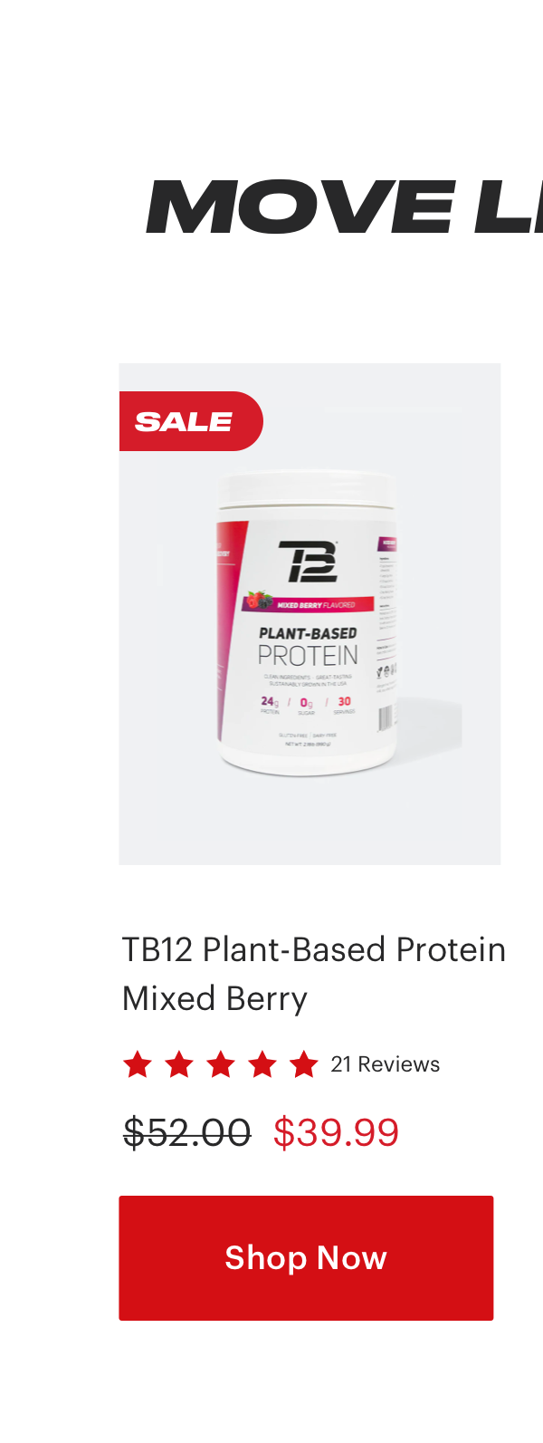 TB12 Plant-Based Protein Mixed Berry