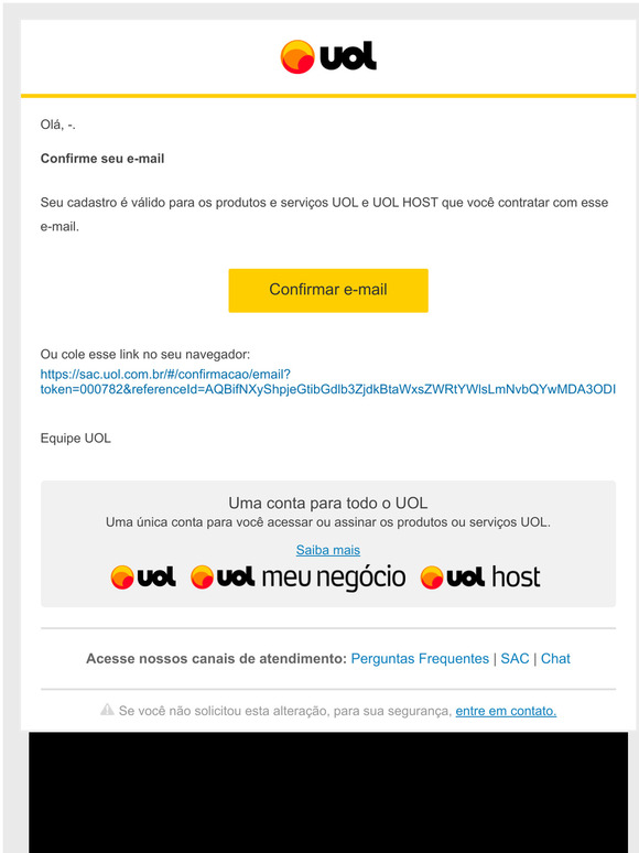 Confirme seu e-mail.