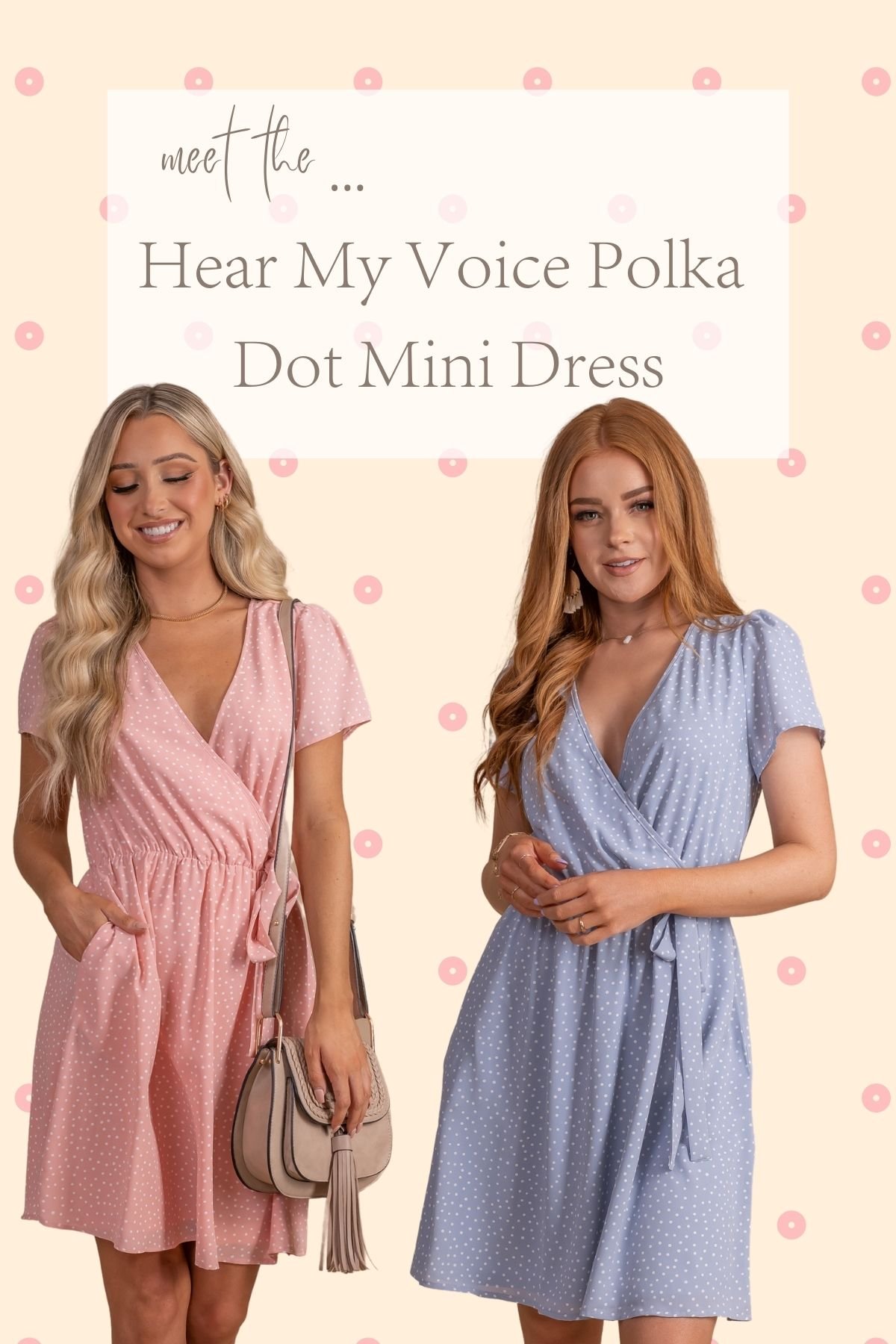 hear my voice polka dot mini dress