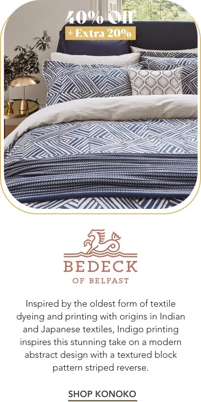 Bedeck Of Belfast Konoko Bedding in Indigo