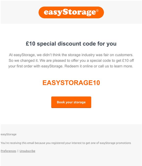Your 10 from easyStorage