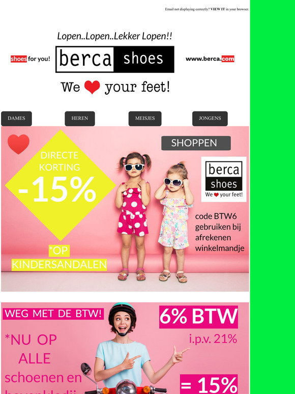 berca: Oude schoenen binnen brengen bij berca.com Ingelmunster of berca  Middelkerke! ontvang 12.50 korting aankooptegoed | Milled