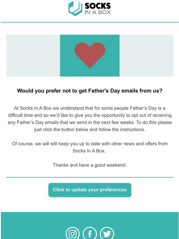 Father's Day emails... opt out?