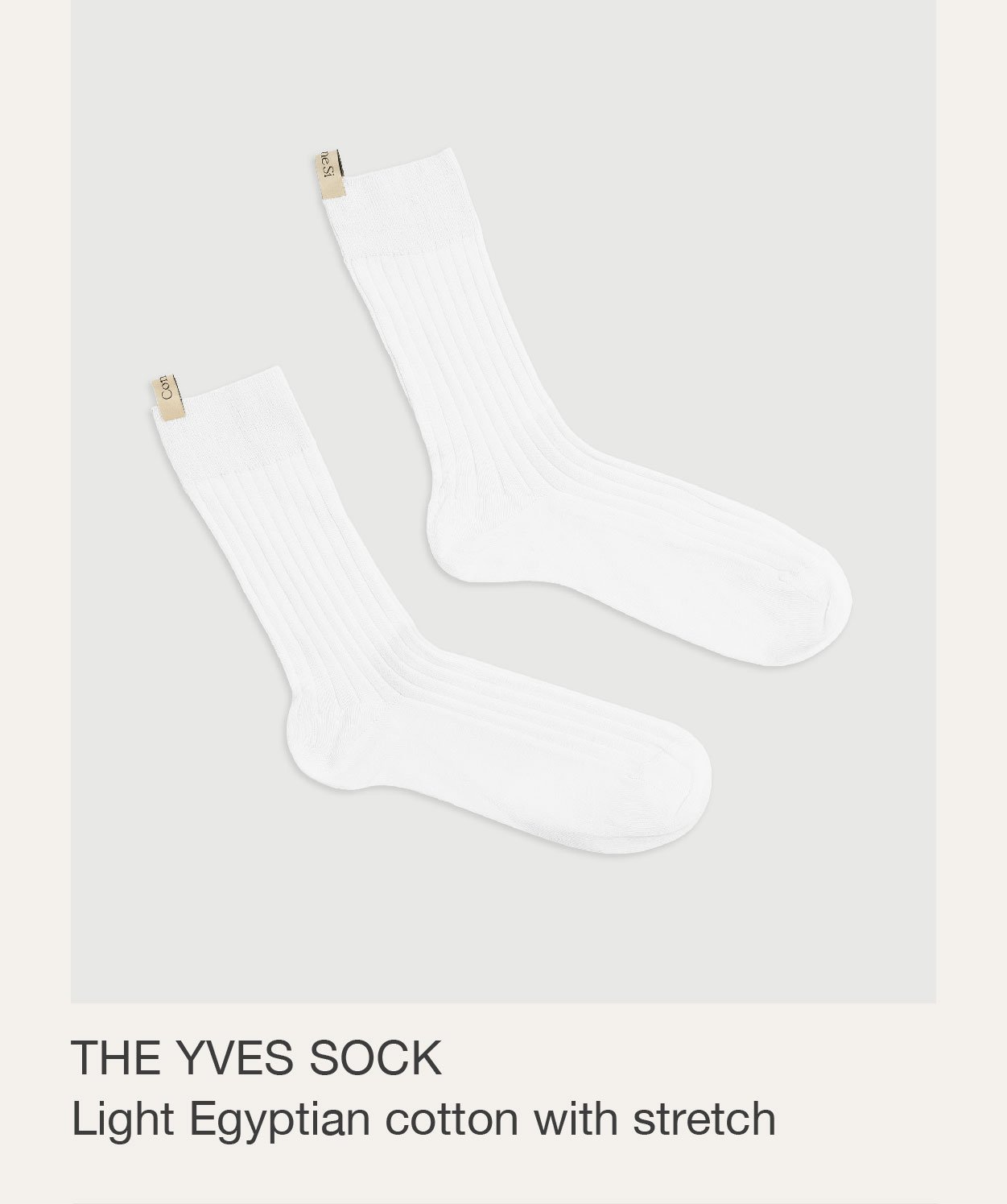 The Yves Sock. Light Egyptian cotton with stretch