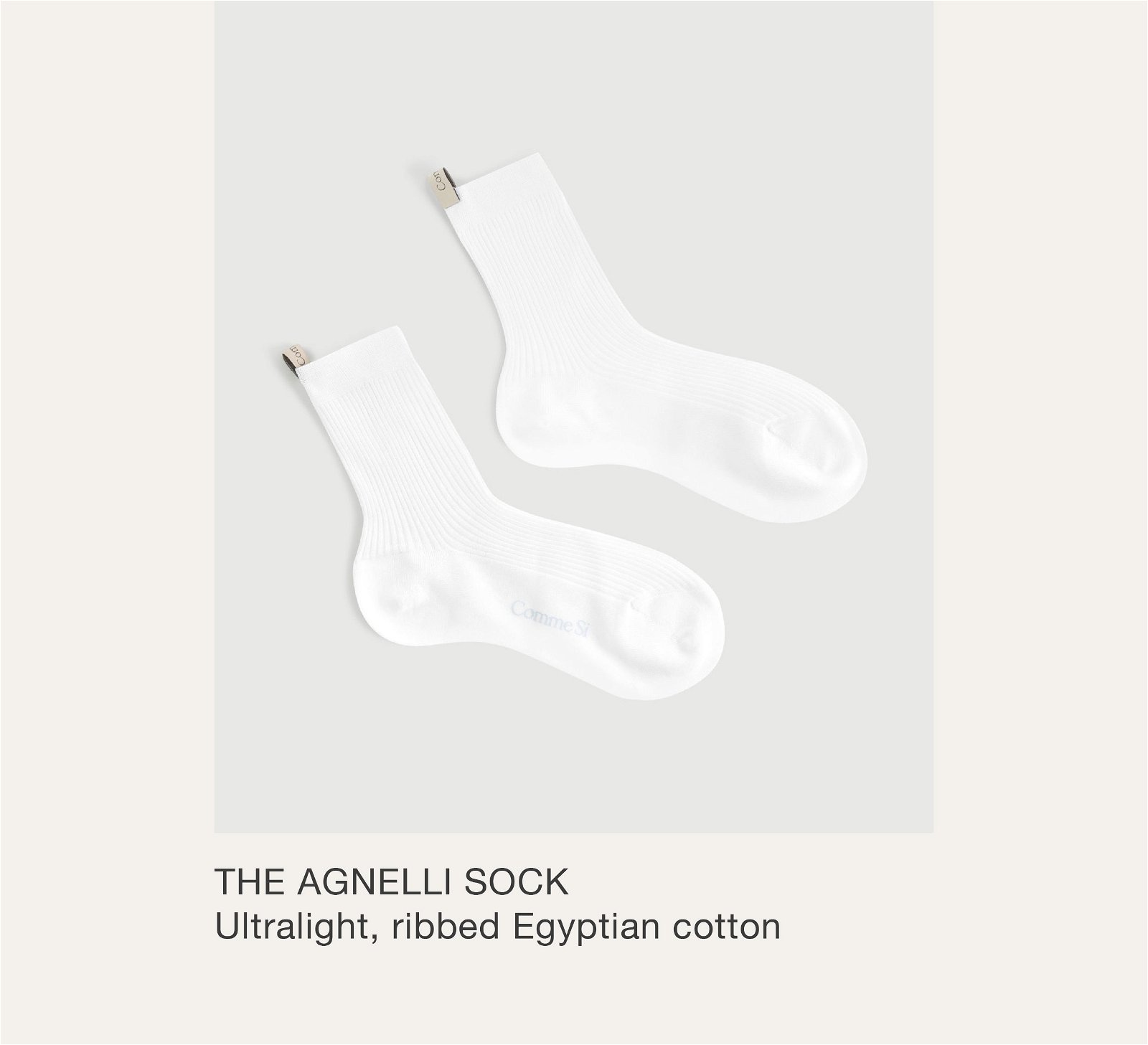 The Agnelli Sock. Ultralight, ribbed Egyptian cotton