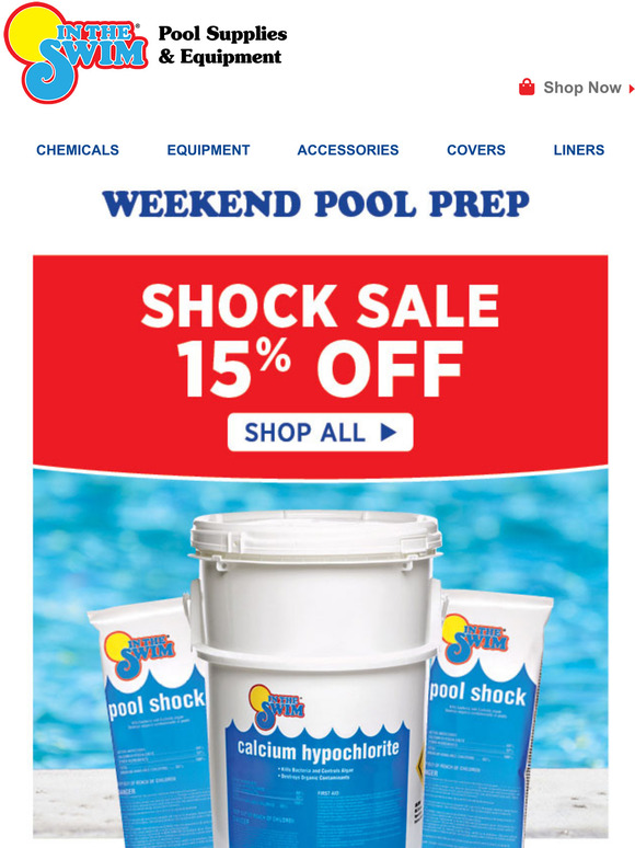 In The Swim Pool Supplies SHOCK is on sale for your weekend pool party