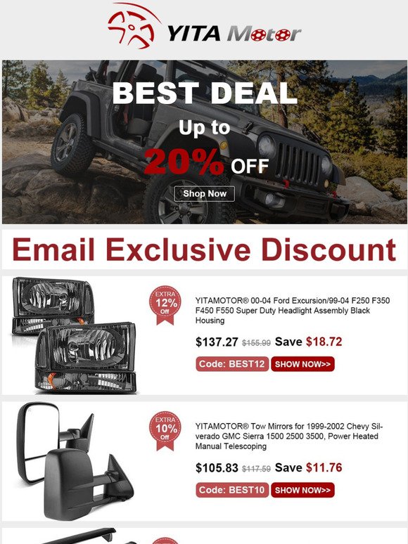 Total $103.48 Off Email Exclusive Offer-YITAMOTOR