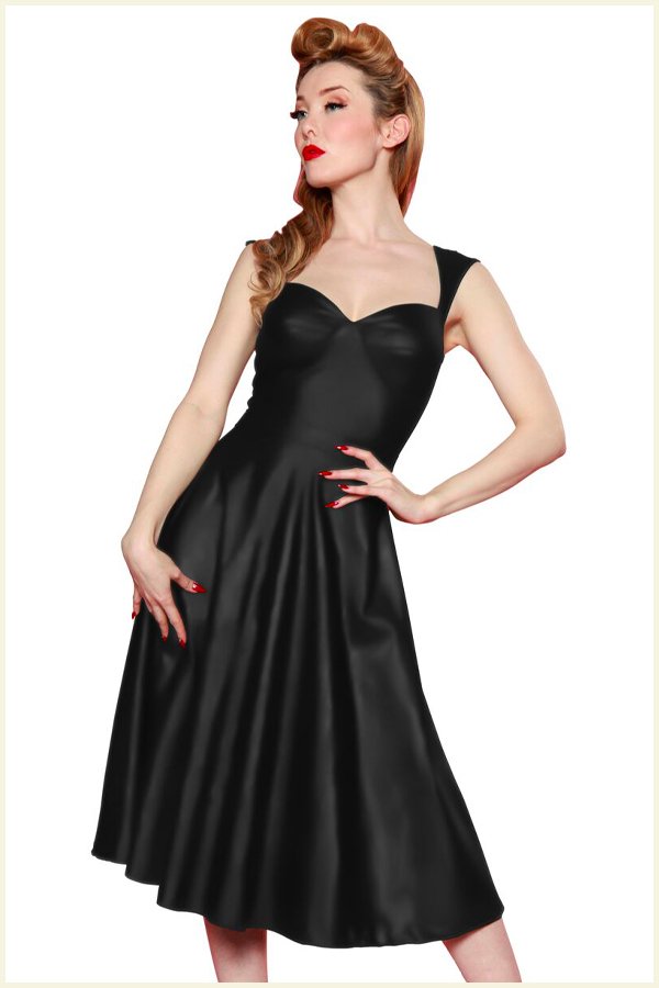 Roman Holiday Shiny Dress (Black)