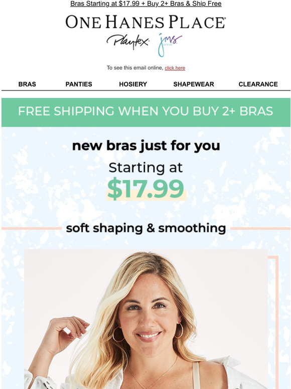 Hanes Save on New Playtex & Bali Bras Milled