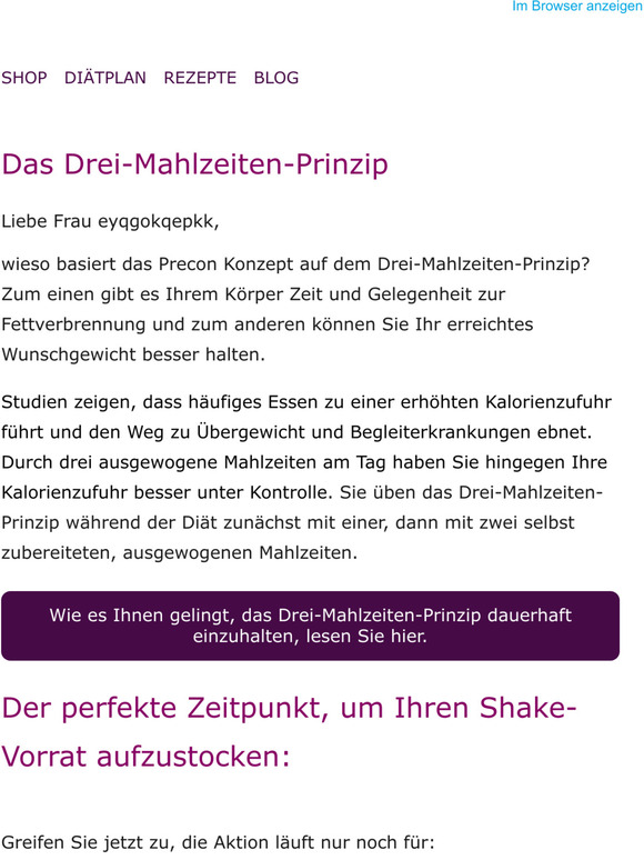 Precon: Mit Dem Drei-Mahlzeiten-Prinzip Erfolgreich Zum Wunschgewicht ...