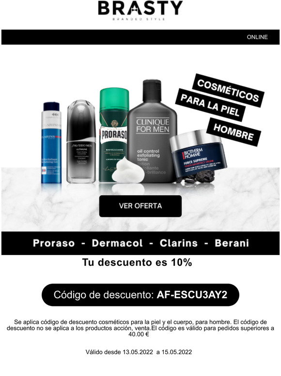Brasty.es: Cuidado de la piel de los hombres con un 10% de descuento  adicional slo hasta el domingo | Milled