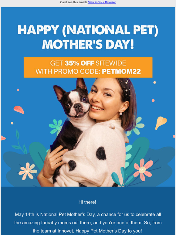 Get 35% Off This Pet Mothers Day!