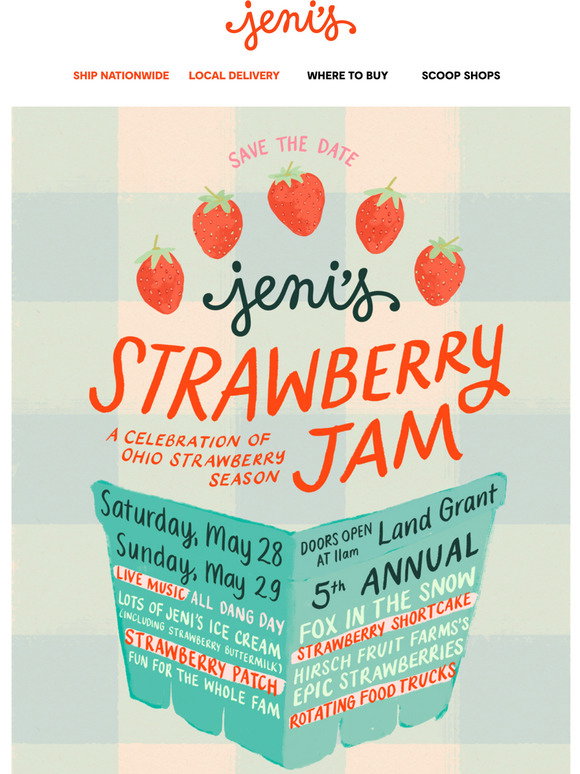 Jenijam Jeni's Ice Cream: Will we see you at Strawberry Jam? | Milled