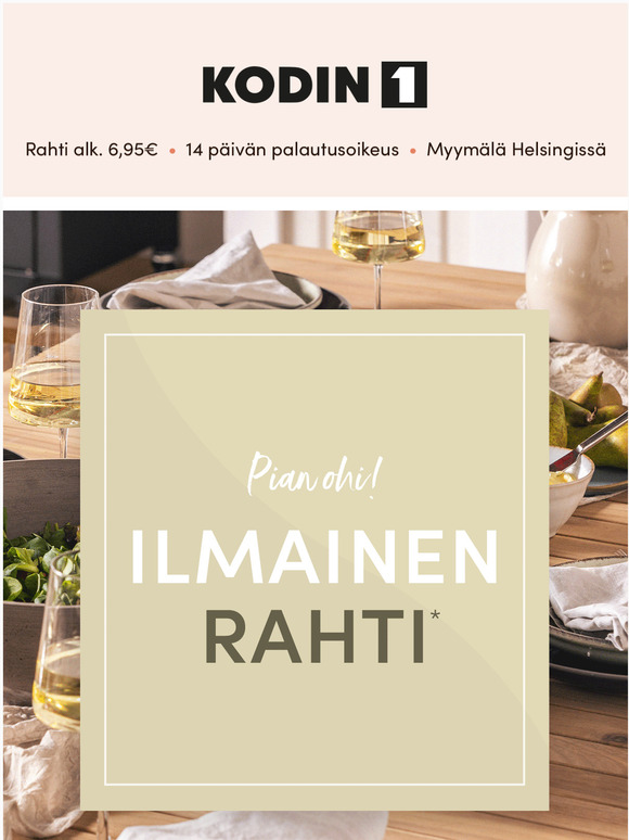 Voi ei, ! Ilmainen rahti pttyy NYT 