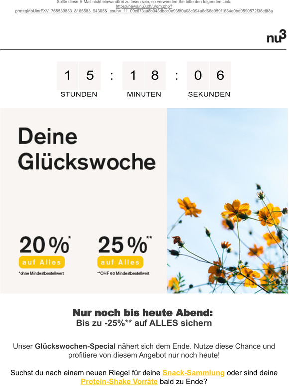 nu3 Nur noch HEUTE Bis zu