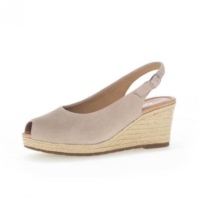 Tandy Comfortable Fashion Wedge Sandals in Sand Suede 