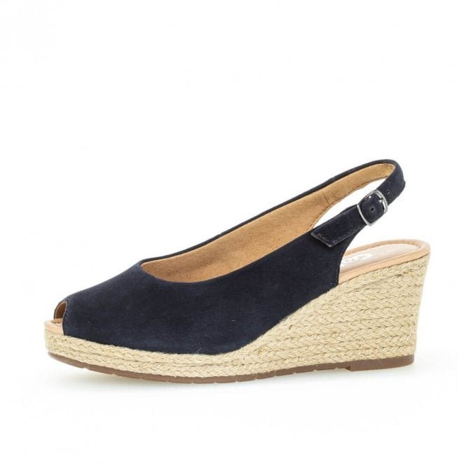 Tandy Comfortable Fashion Wedge Sandals in Navy Suede